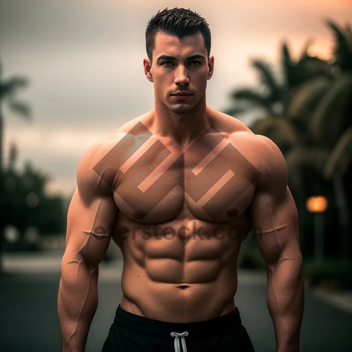 Picture of Fit and Strong: Handsome Male Bodybuilder with Muscular Torso