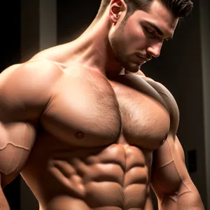 Muscular Nude Male Model - Sensual Fitness Portrait