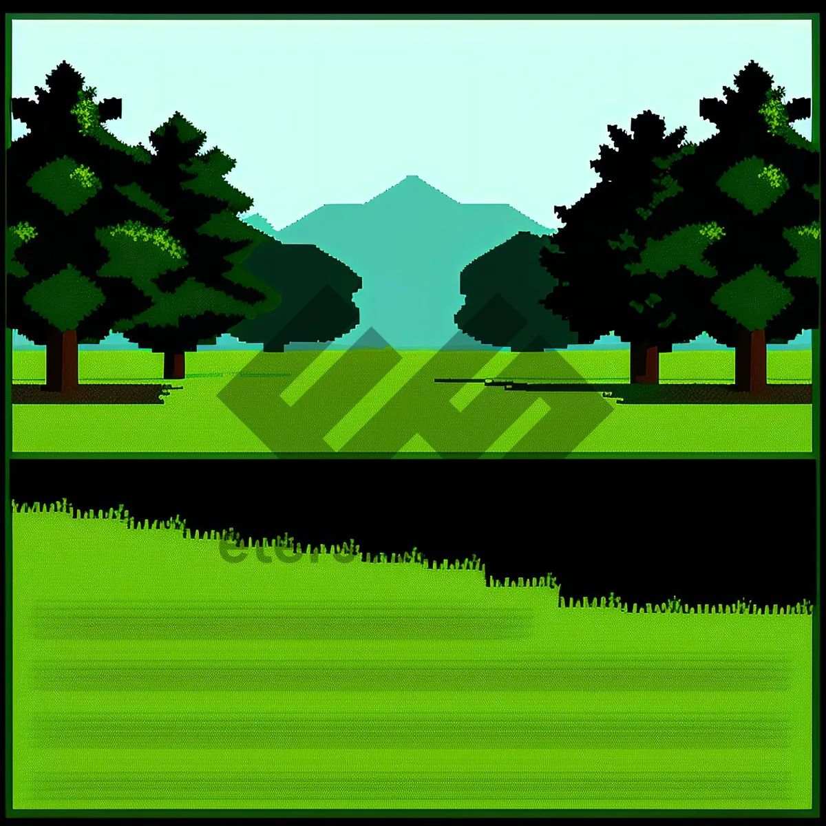 Picture of Vibrant Golf Course Landscape Under Clear Skies