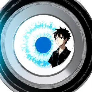 Modern Shiny Black Circle Button Icon
