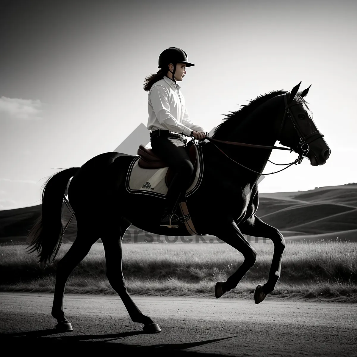Picture of Graceful Thoroughbred Stallion in Equestrian Sport