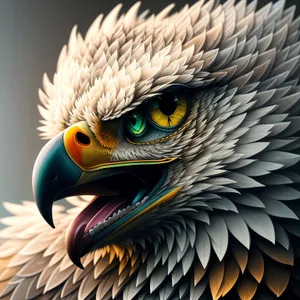 Bald Eagle Portrait with Piercing Yellow Eyes