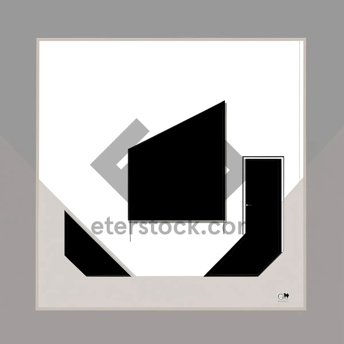 Picture of Blank Frame Paper Icon: Modern Minimalistic Design.