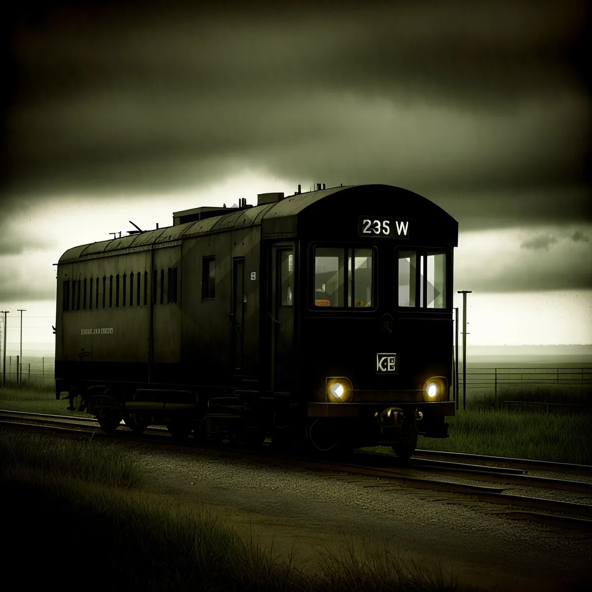 Picture of Vintage locomotive at train station