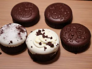 Decadent chocolate cupcake with creamy icing swirl
