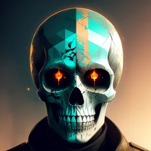 Frightening Skull Mask with Spooky Clothing