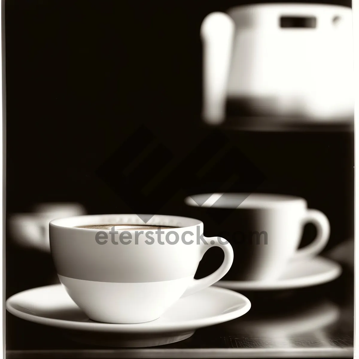 Picture of Hot Morning Coffee in Porcelain Cup