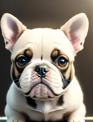 Adorable Terrier Bulldog Puppy with Wrinkled Wrinkle