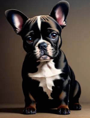 Cute Bulldog Puppy Looking Brown
