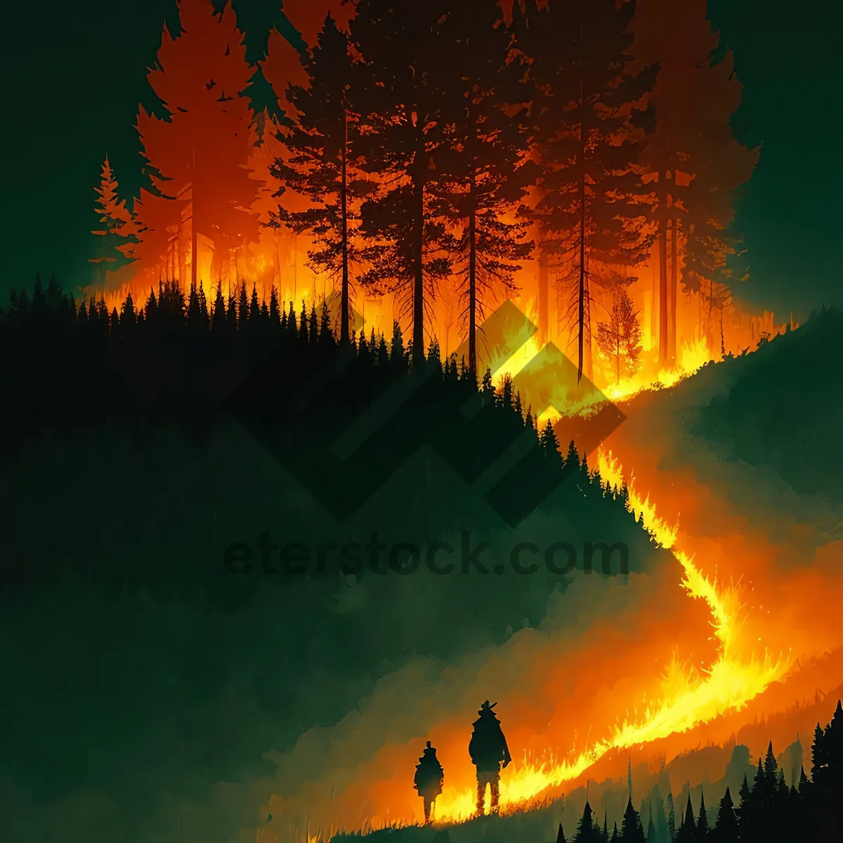 Picture of Vibrant Sunset Reflection on Serene Lake