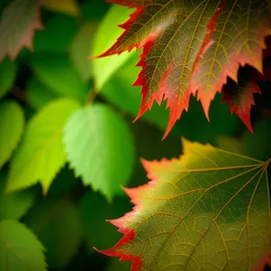 Vibrant Maple Leaves in Autumn Forest