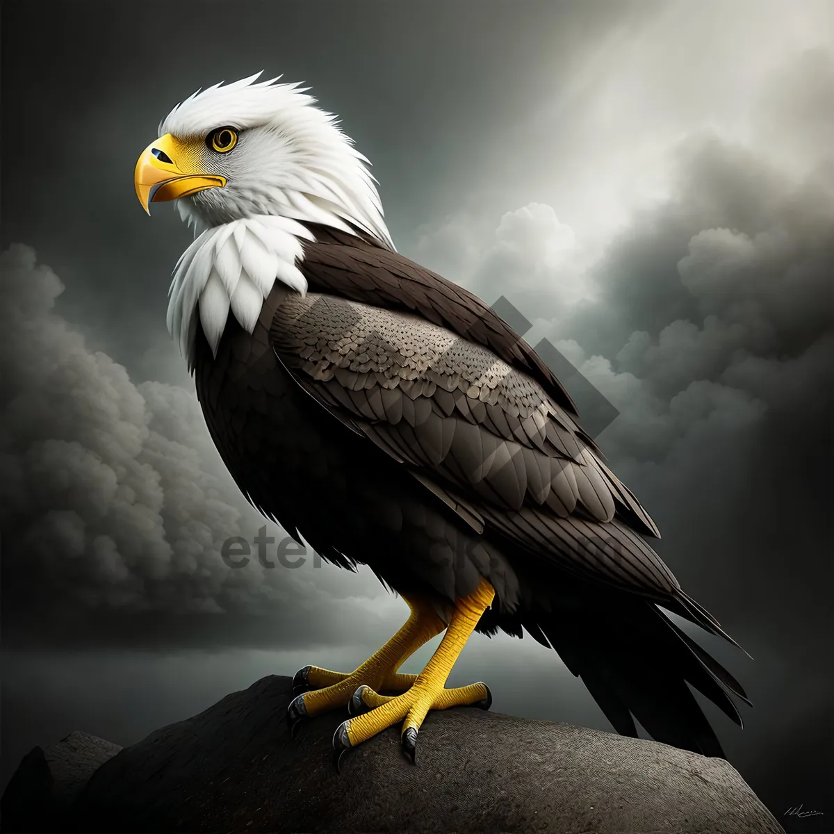 Picture of Bald Eagle soaring with piercing gaze