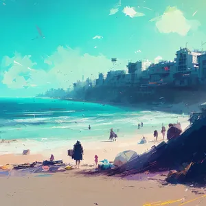 Tranquil Tropical Coastline with Serene Ocean Waves