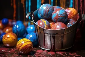 Colorful pumpkin maracas for festive fall harvest decoration.