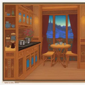 Elegant Contemporary Kitchen Interior with Wooden Furniture