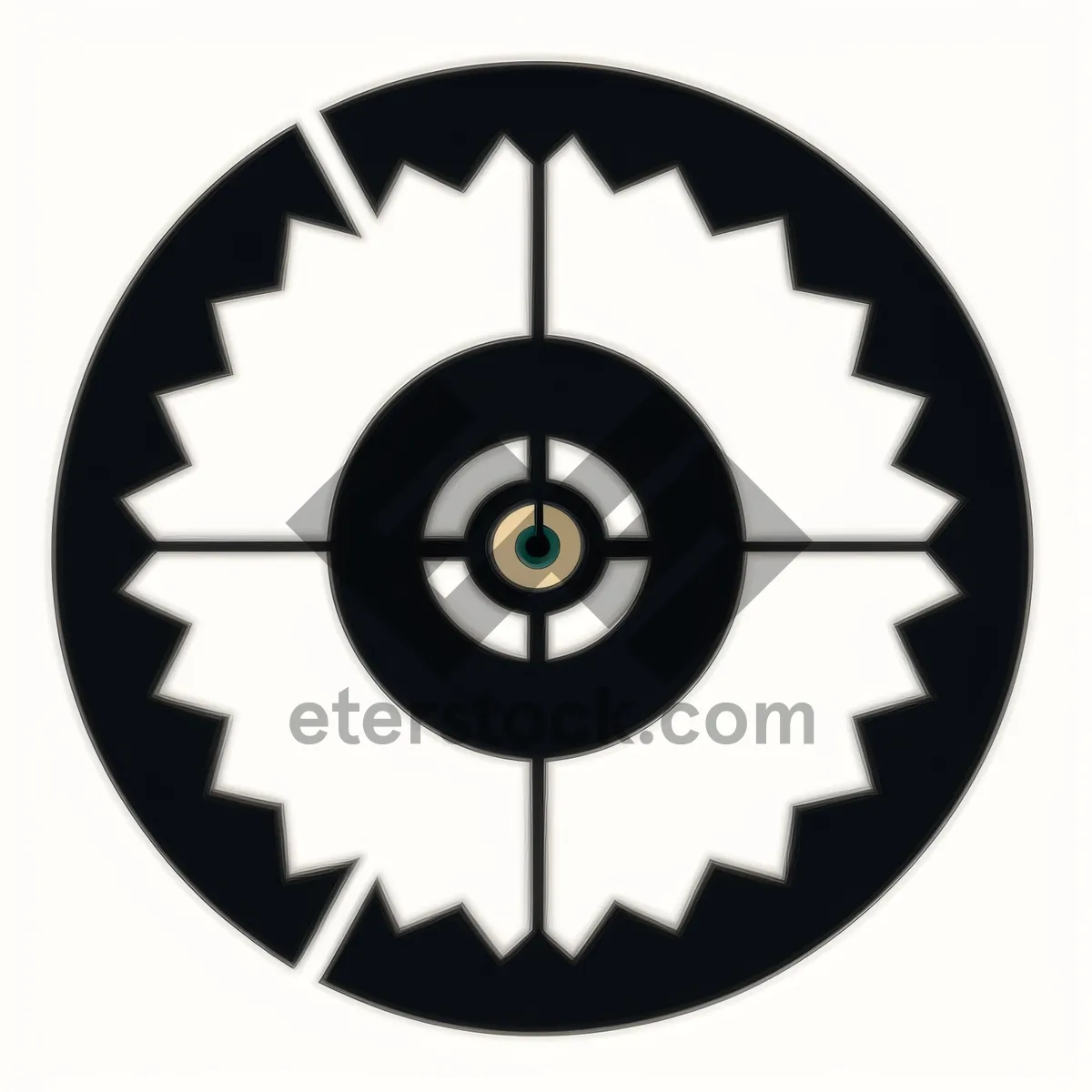 Picture of Round Black Hazard Sign Icon for Web Design