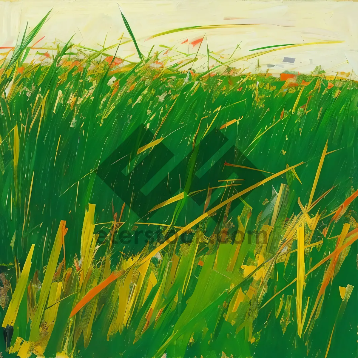 Picture of Vibrant Aquatic Grass in Rural Meadow