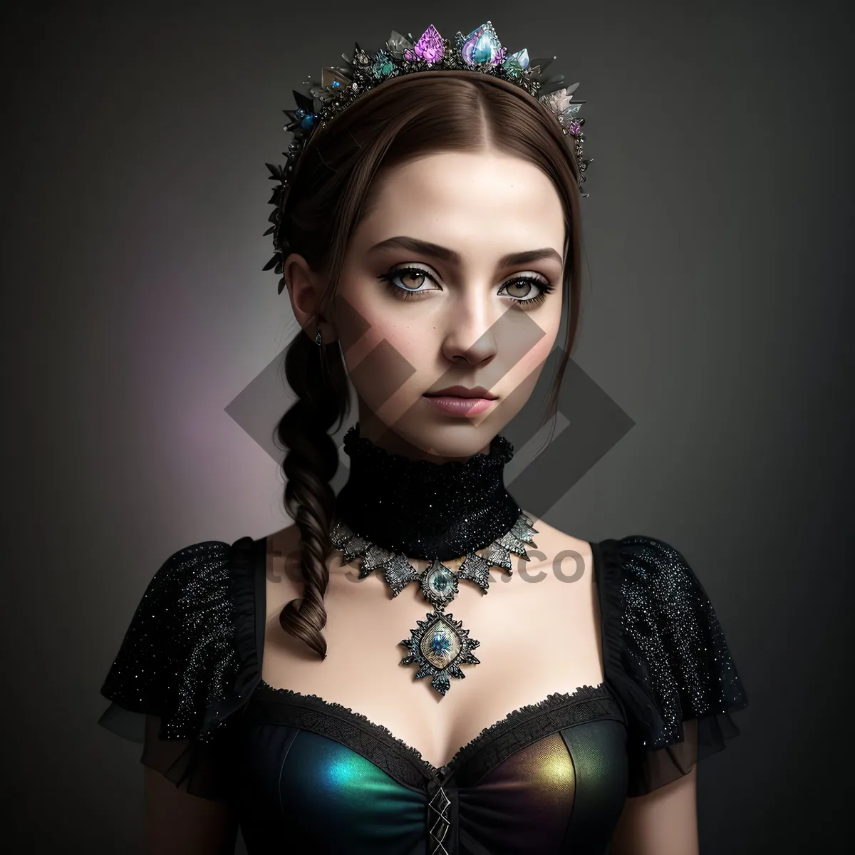 Picture of Fashionable Princess: Attractive Lady with Elegant Style