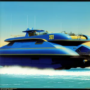 Fast Luxury Yacht Speeding Across the Sea