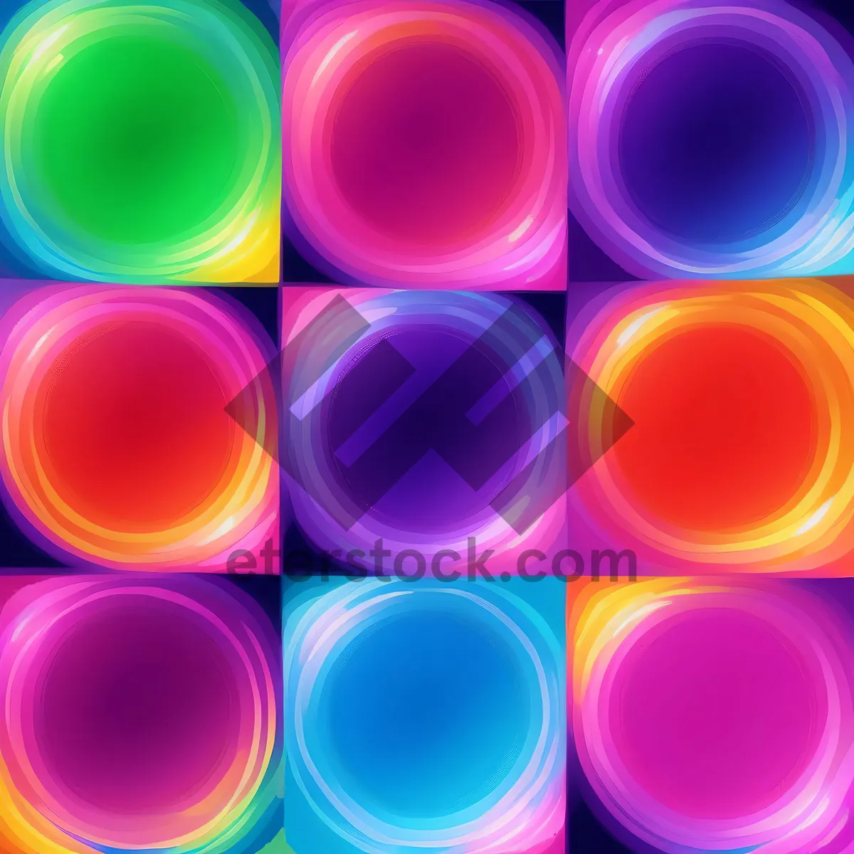 Picture of Round glossy button set in black and bright colors