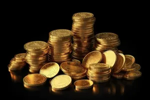 Golden Money Stack for Financial Success Image