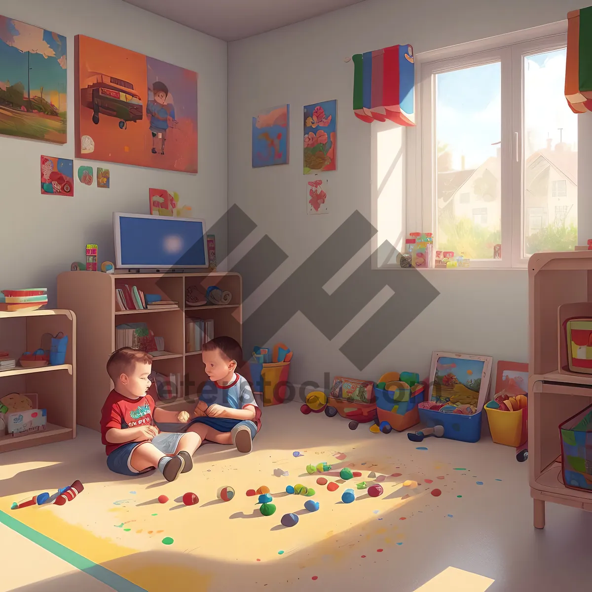 Picture of Modern Classroom with Office-style Desk and Furniture