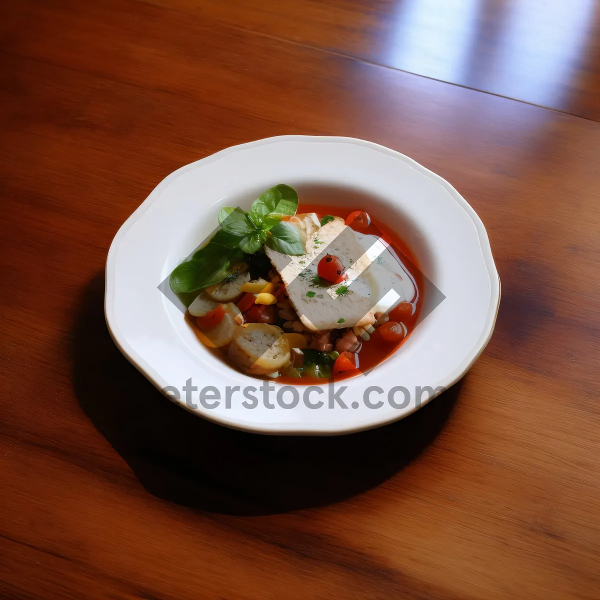 Picture of Healthy Vegetarian Salad with Fresh Vegetable Garnish