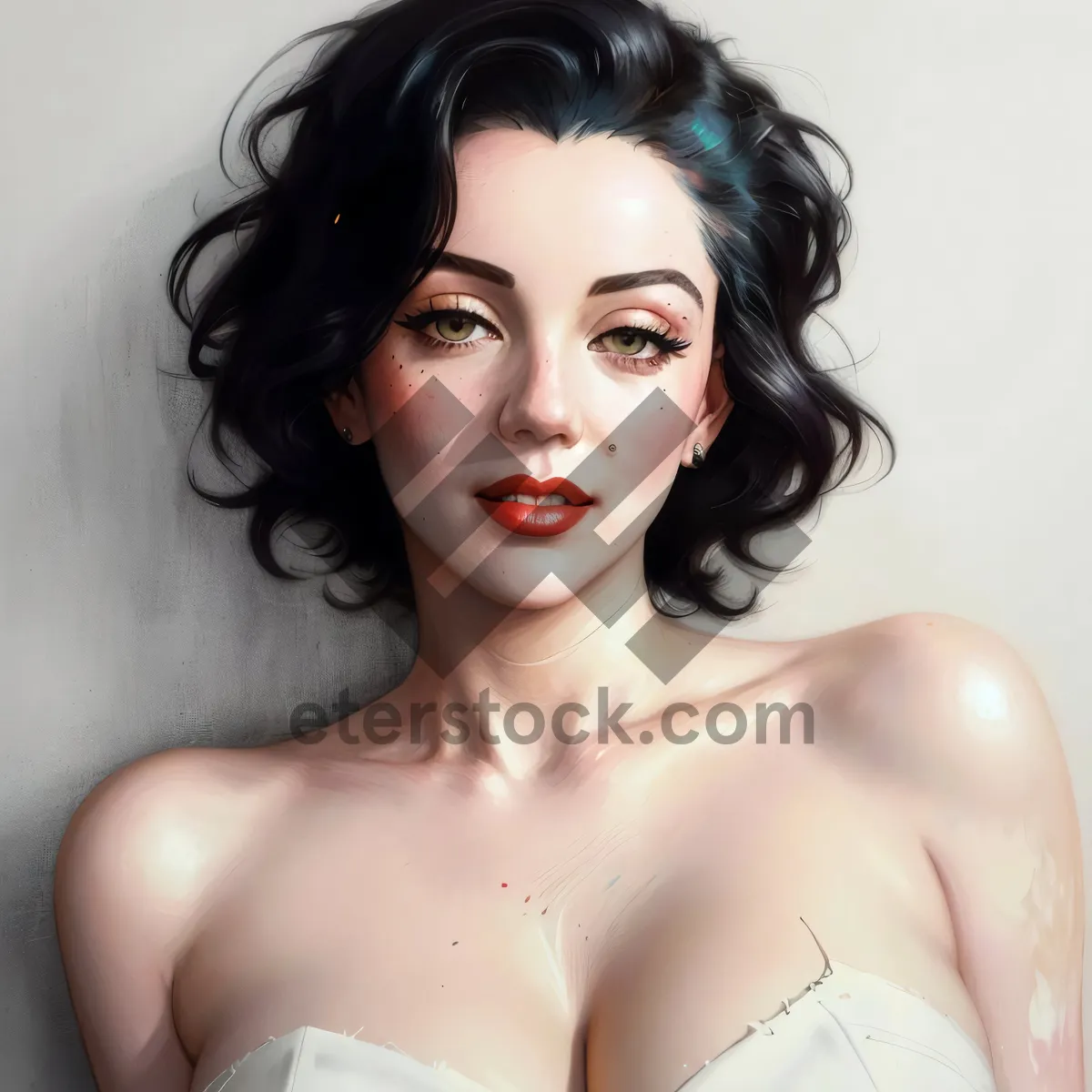 Picture of Fashion model with attractive makeup and sensual pose.