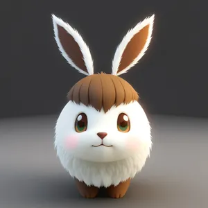 Cute Cartoon Bunny with Playful Ears