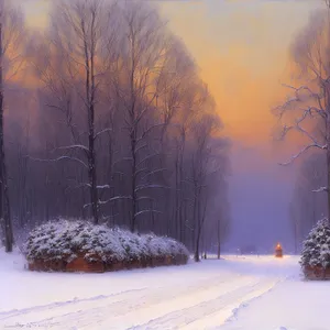 Winter Wonderland: Serene Frosty Forest Landscape