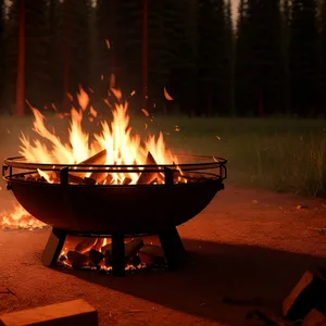 Fiery Glow: A Captivating Bonfire's Dancing Flames