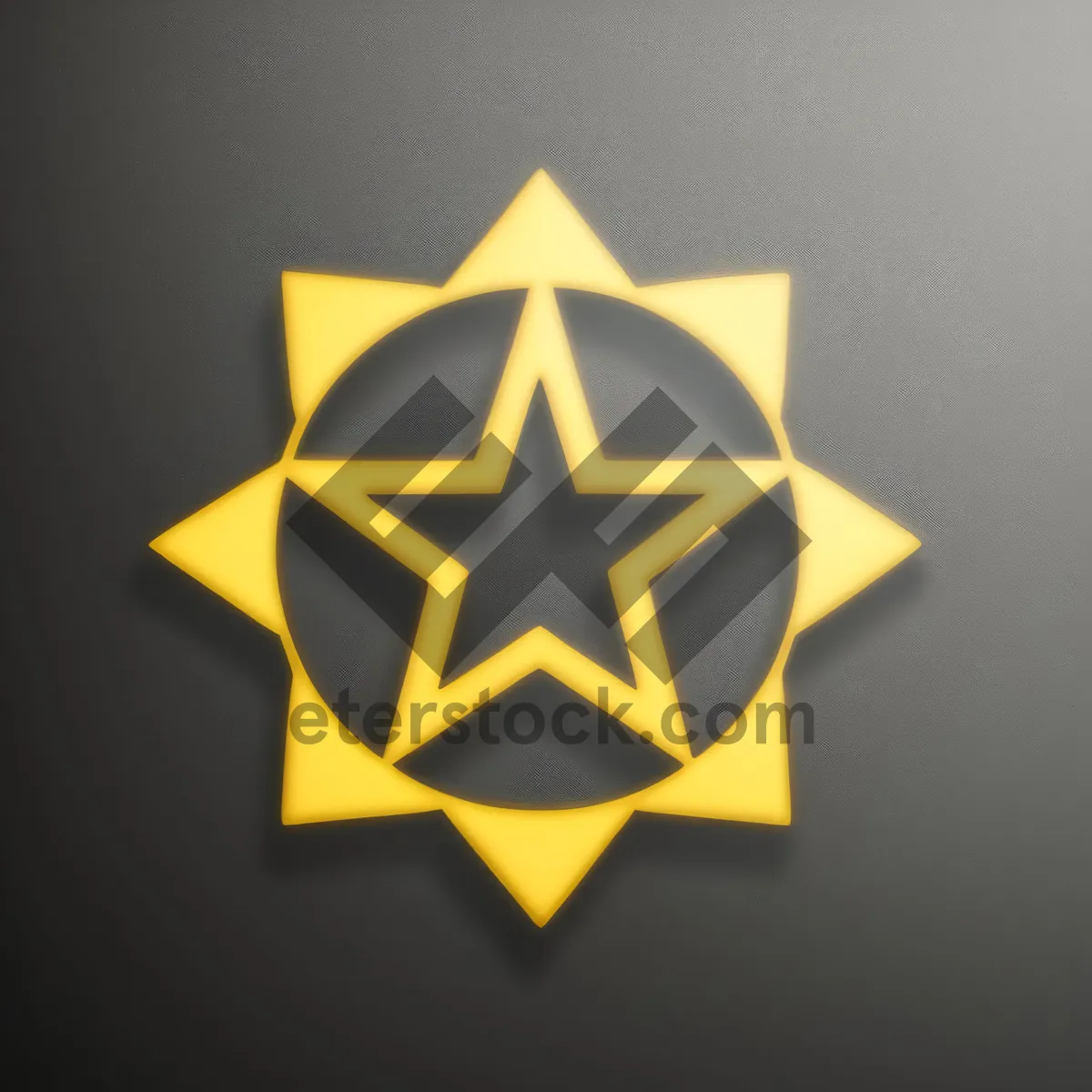 Picture of 3D Heraldic Star Symbol Graphic Design Element