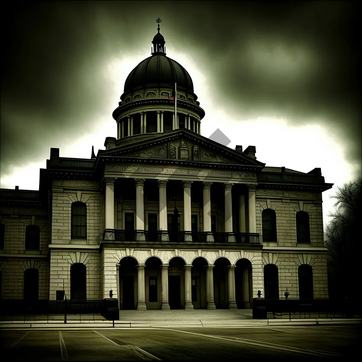 Picture of City's Historic Dome Shrouded in Glorious Sky