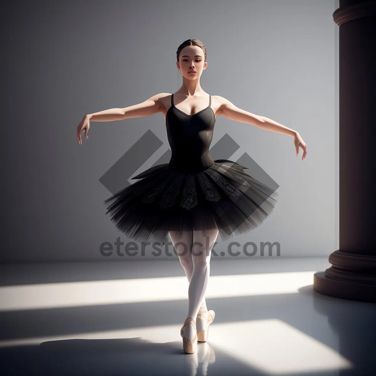 Picture of Elegant Ballerina Performing Graceful Dance Moves