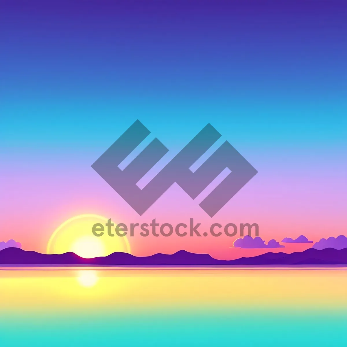 Picture of Vivid Summer Sunset over the Serene Sea