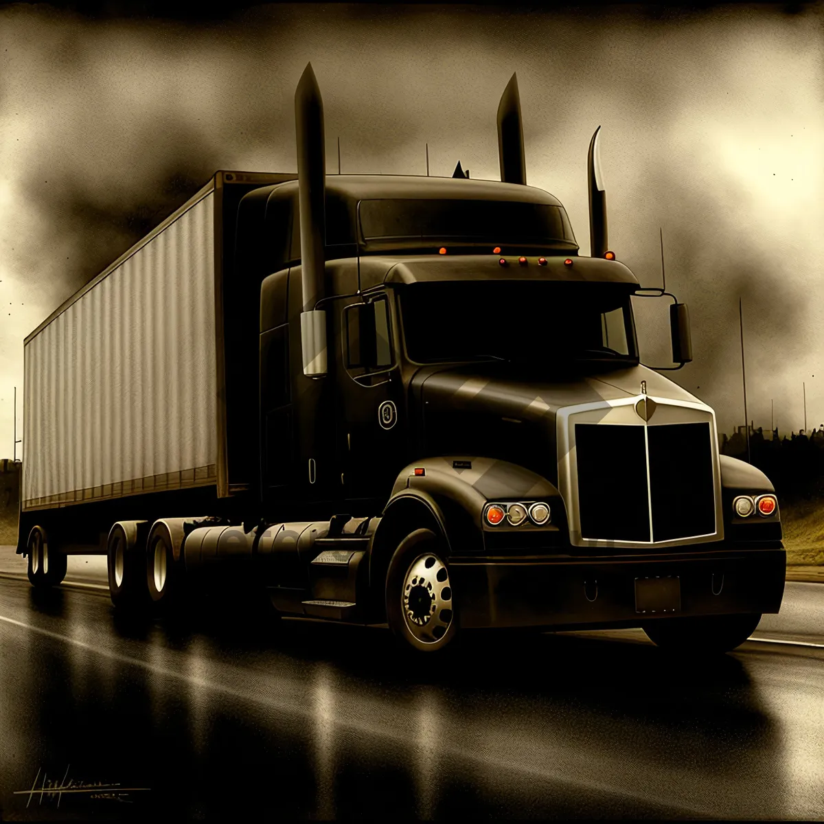 Picture of Highway Hauler: Fast and Efficient Trucking for Shipping Cargo