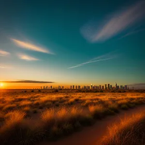 Dazzling Sunset Over Ocean Waves