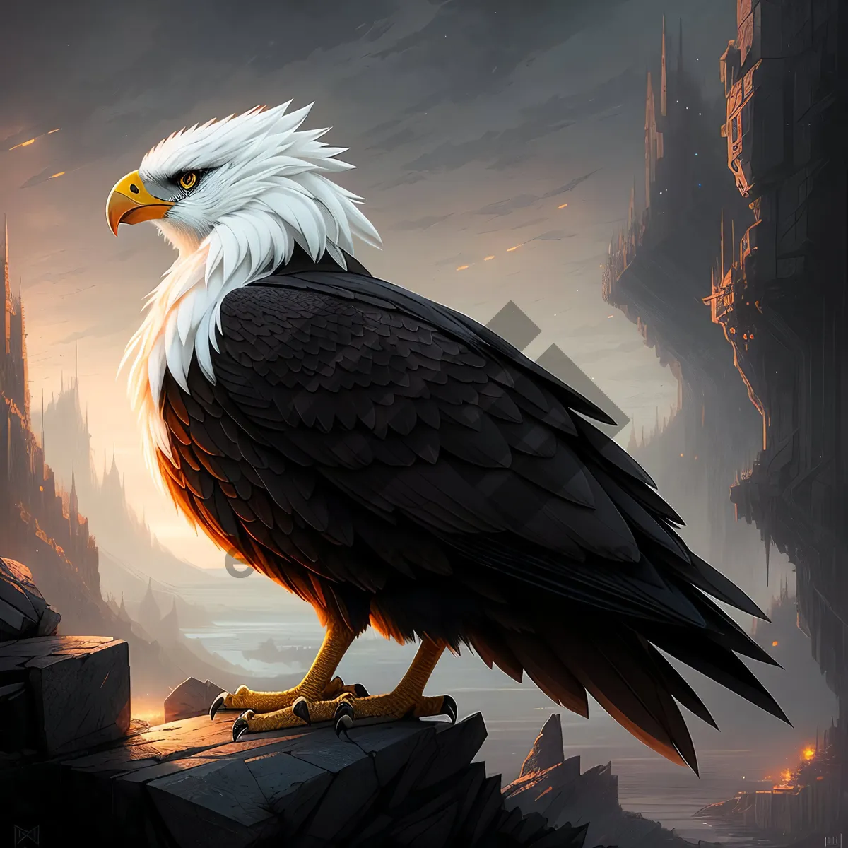 Picture of Exquisite Predator: Majestic Bald Eagle in Flight