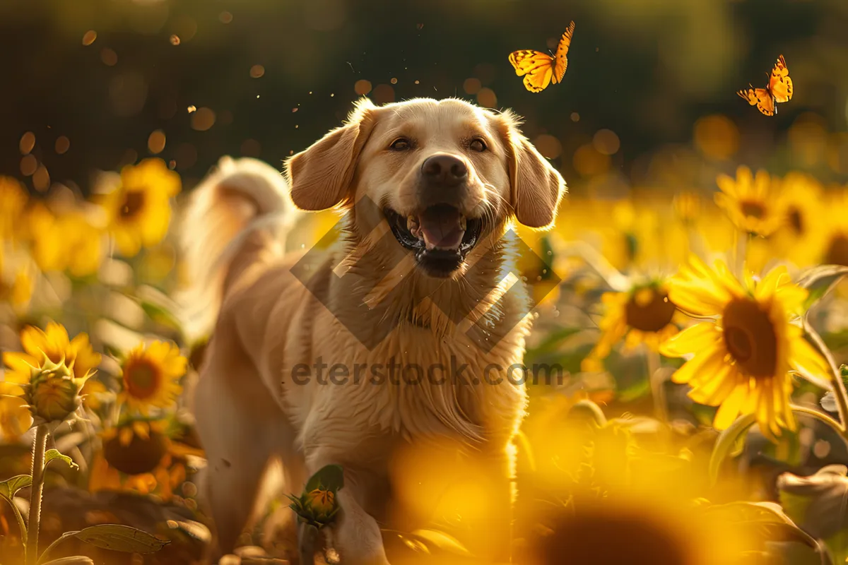 Picture of Cute Golden Retriever Puppy Portrait Studio Image