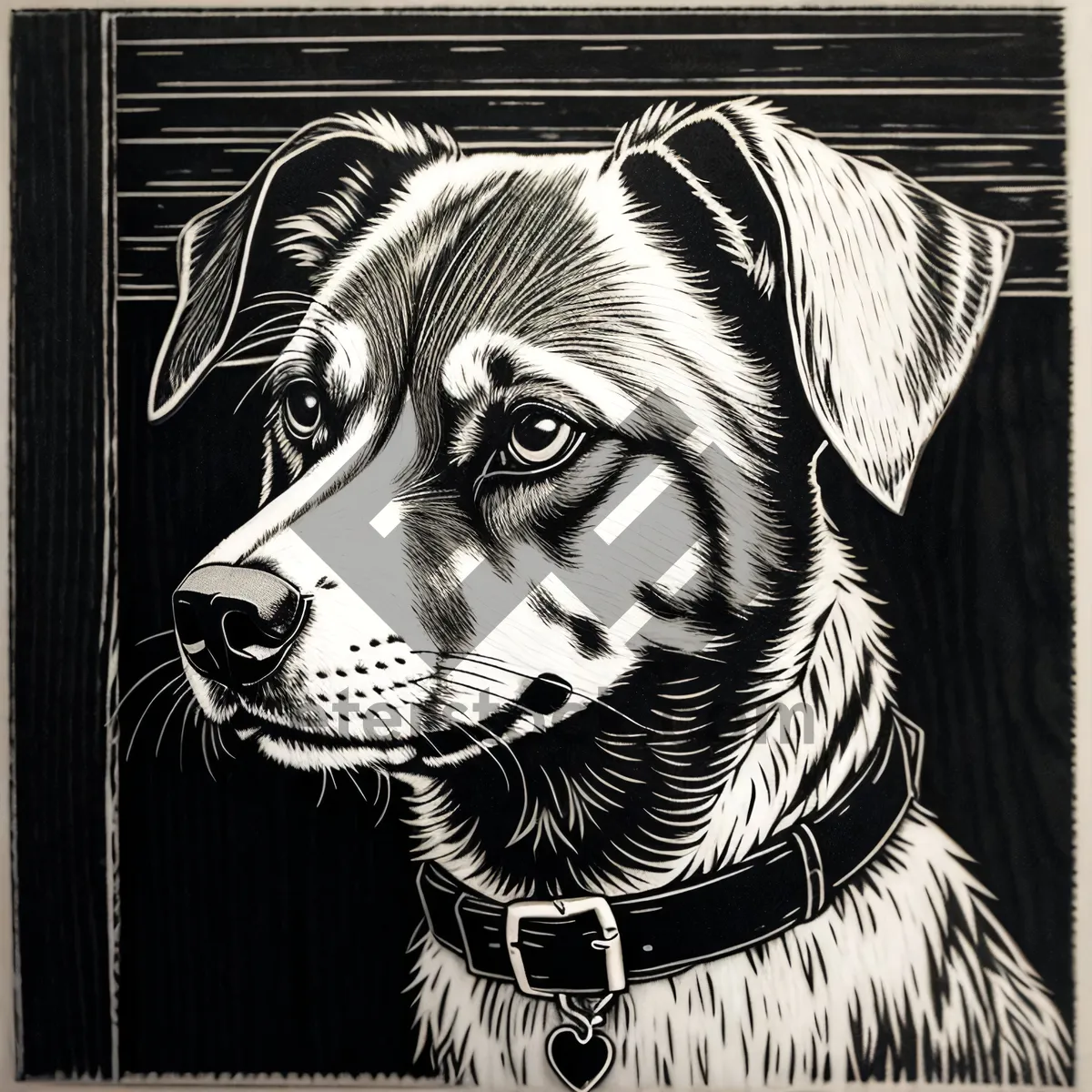 Picture of Cute Dalmatian Canine: Black & White Pet Portrait