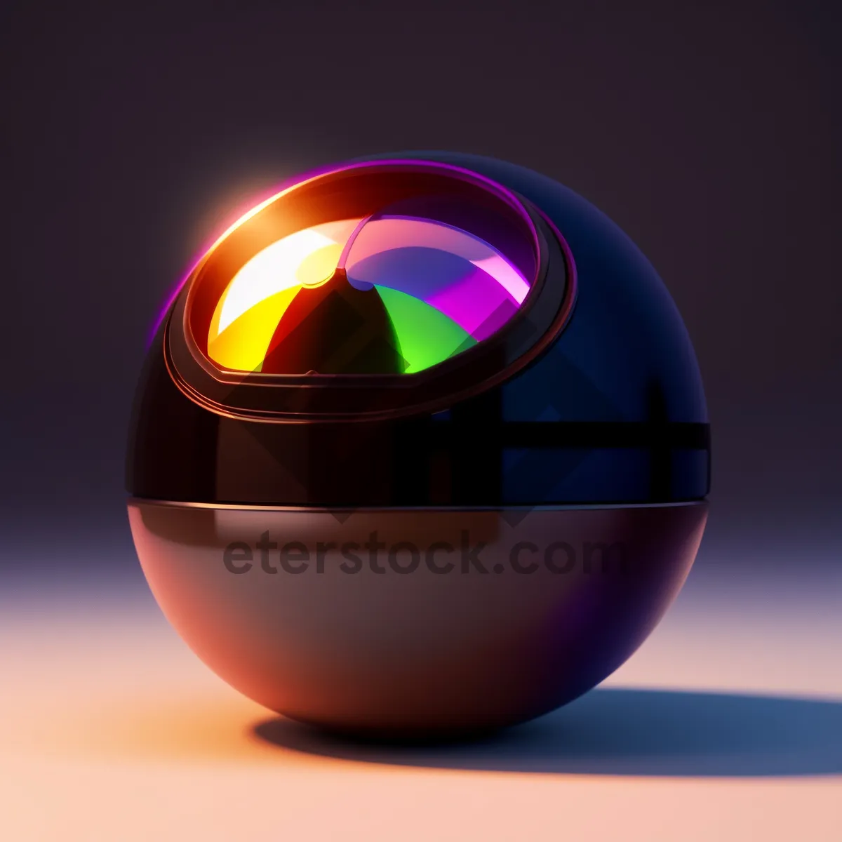 Picture of Shiny Glass Button Icon - Bright Orange Round Reflection