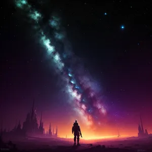 Starry Night Sky with Shining Stars