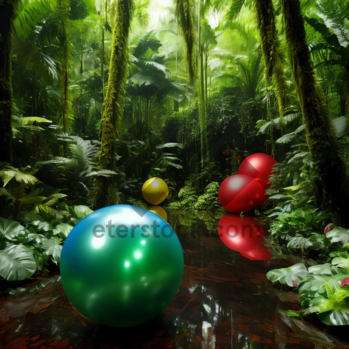 Picture of Festive Croquet Ball Decorated with Ornaments