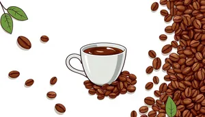 Morning Espresso in Black Cup on Saucer