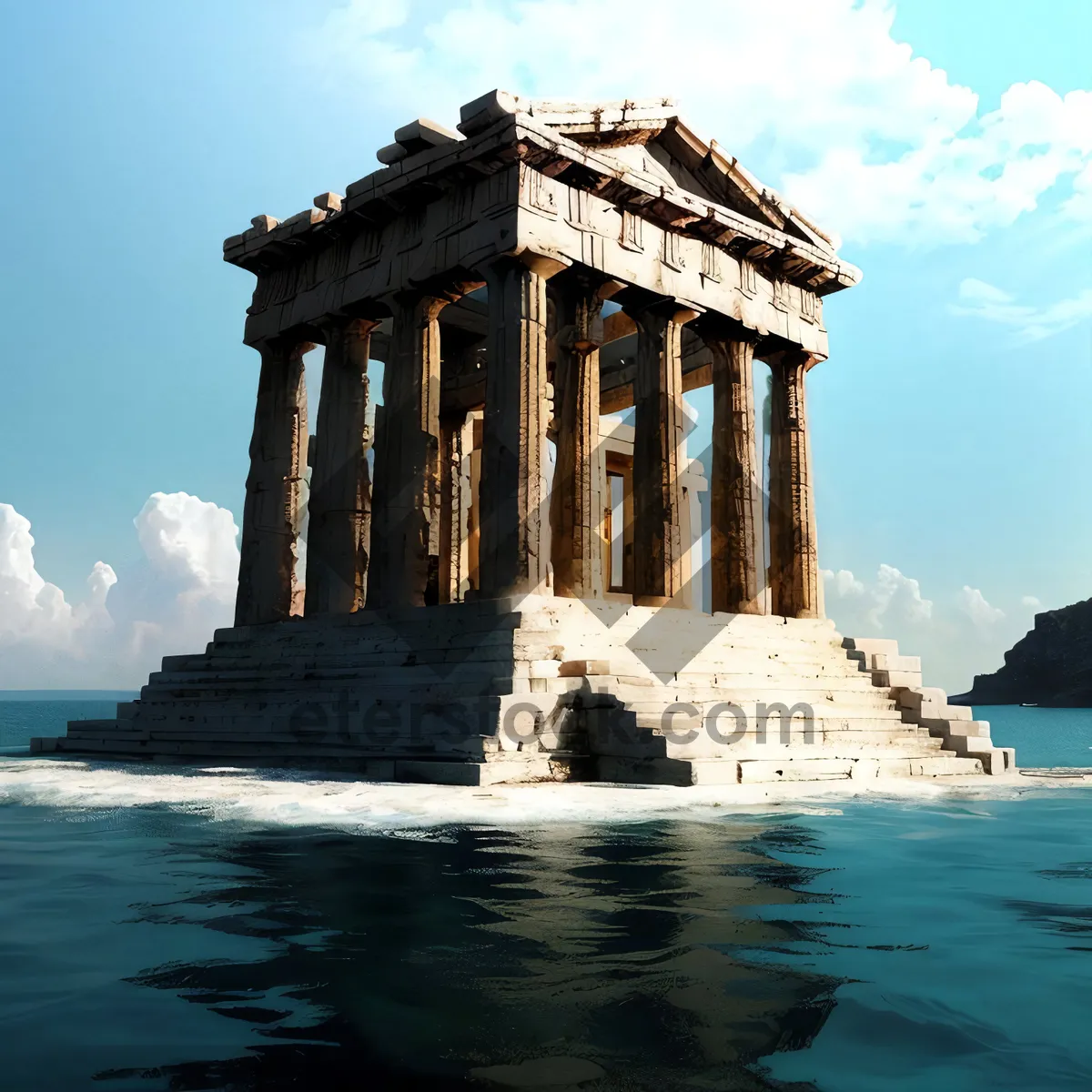 Picture of Ancient Temple on Cliff overlooking Ocean