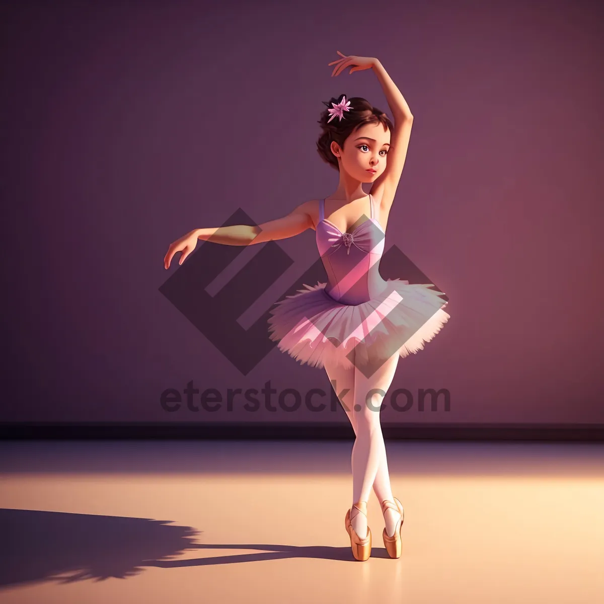 Picture of Elegant ballet dancer captivating in graceful pose.