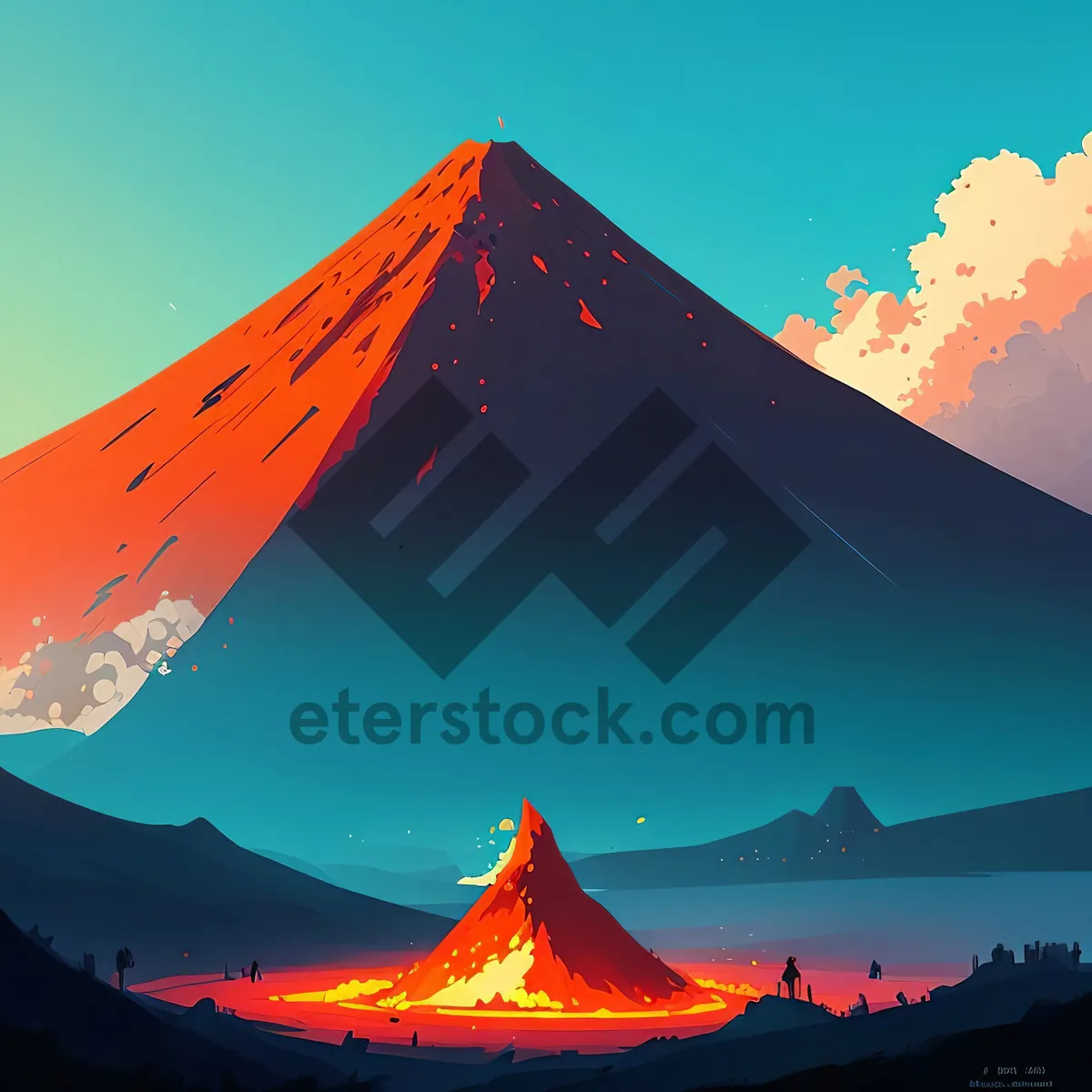 Picture of Japan's Majestic Volcano Landscape under Canvas Tent