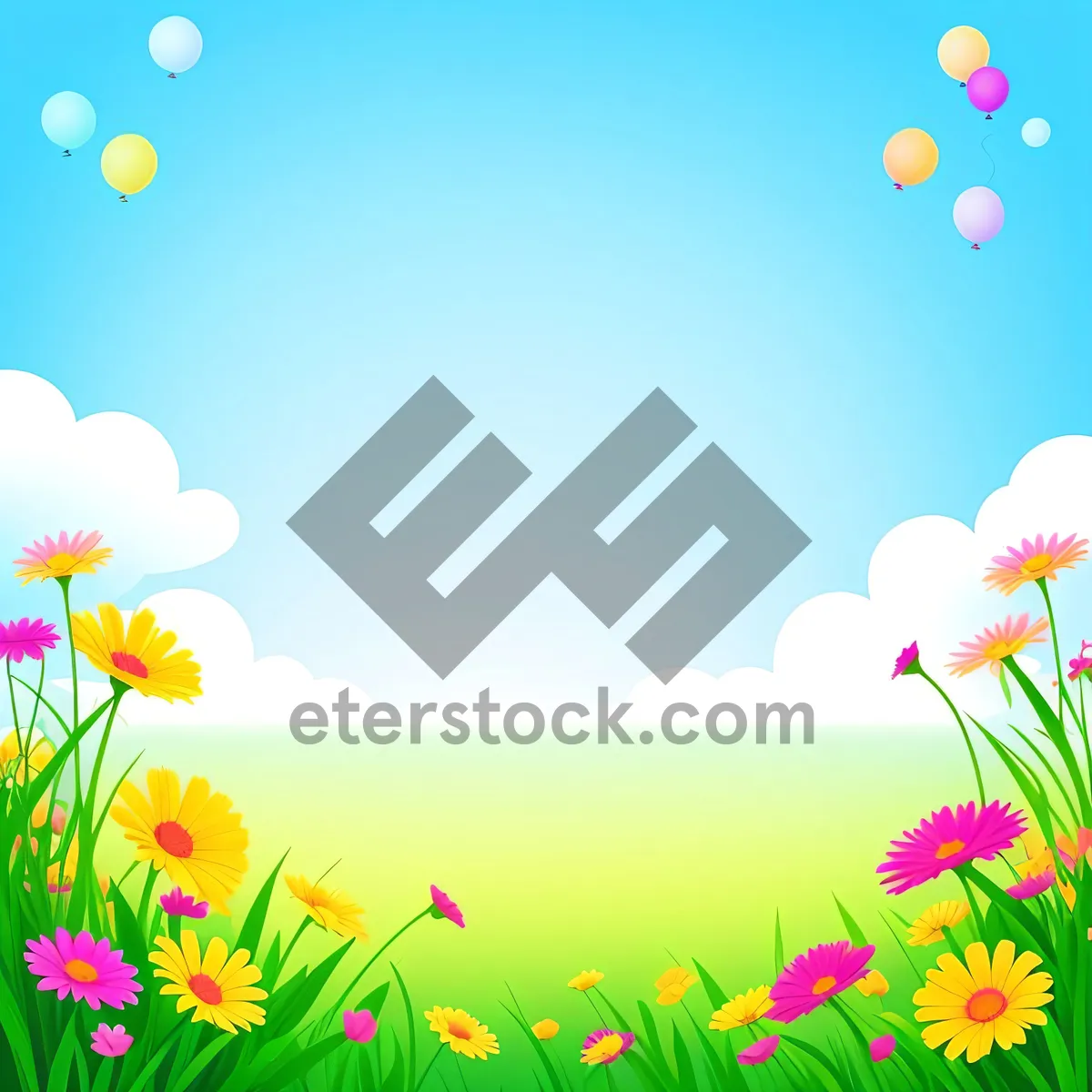 Picture of Whimsical Floral Delight, Blooming with Summer's Breeze