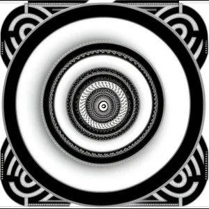 Hippie-inspired black coil art: Reformed structure in circular design