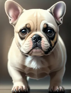 Lovable and wrinkled bulldog puppy becomes the epitome of adorableness, making for an enchanting canine companion